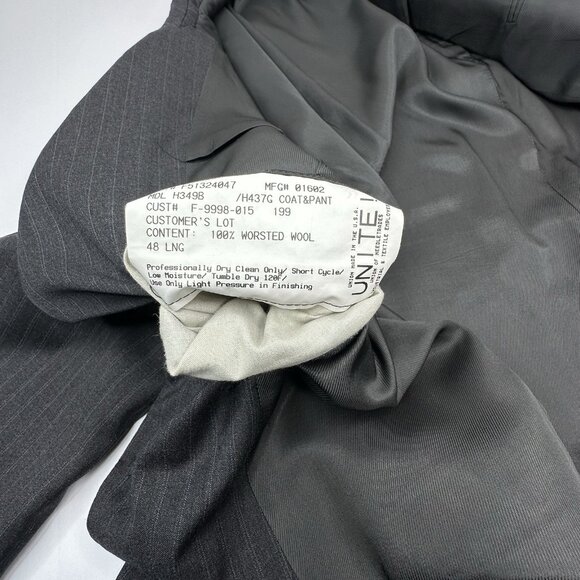 Hickey Freeman Men’s Gray Striped Wool Three Button Suit Coat 48L - Picture 9 of 14